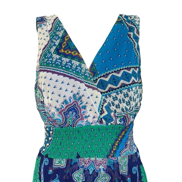 Rabbit Rabbit Rabbit - Women’s Asymmetrical Paisley Boho Dress Sz. 8 - Picture 2 of 6